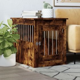 Dog Crate Furniture Smoked Oak 21.7"x29.5"x25.6" Engineered Wood Dog Crate Furniture Smoked Oak 21.7"x29.5"x25.6" Engineered Wood